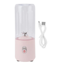Blender ładowany przez USB do użytku w podróży, przenośny blender z 6 ostrzami, silnikiem o dużej prędkości, przezroczysta butelka, materiał