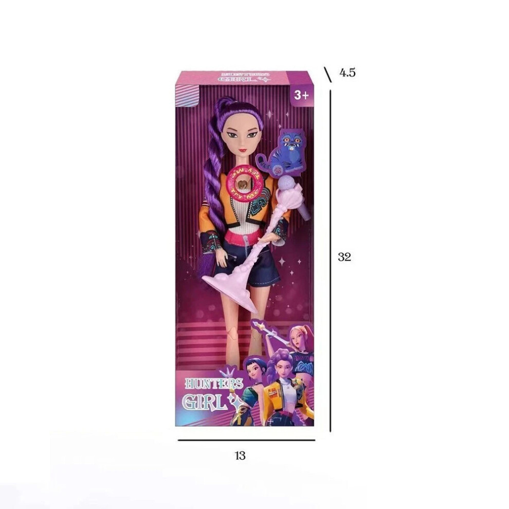 ([1PCS] Rumi) 3PCS Singing Collectible Cosplay Kpop Demon Hunters Dolls Moveable Joint Figure