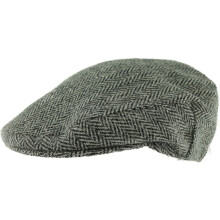 (Checked 2 - Grey, S) Boardmans Harris Tweed Flat Cap