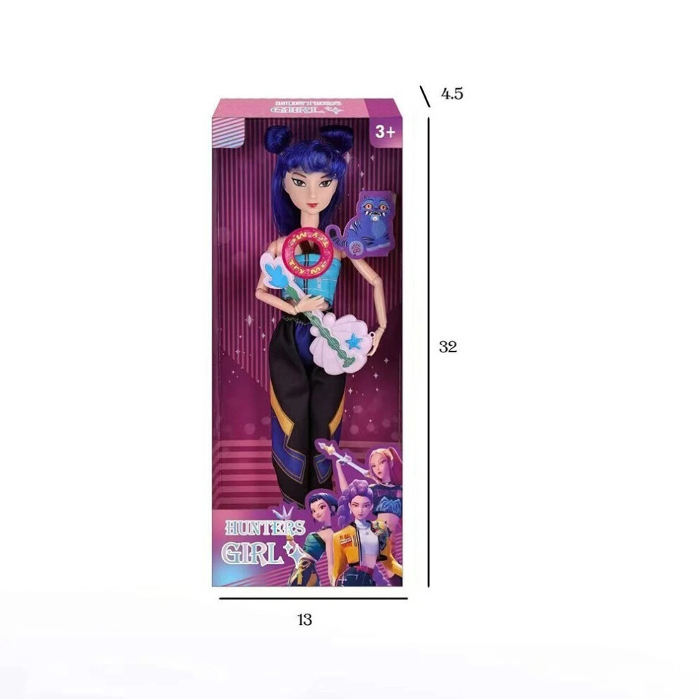 ([1PCS] Zoey) 3PCS Singing Collectible Cosplay Kpop Demon Hunters Dolls Moveable Joint Figure