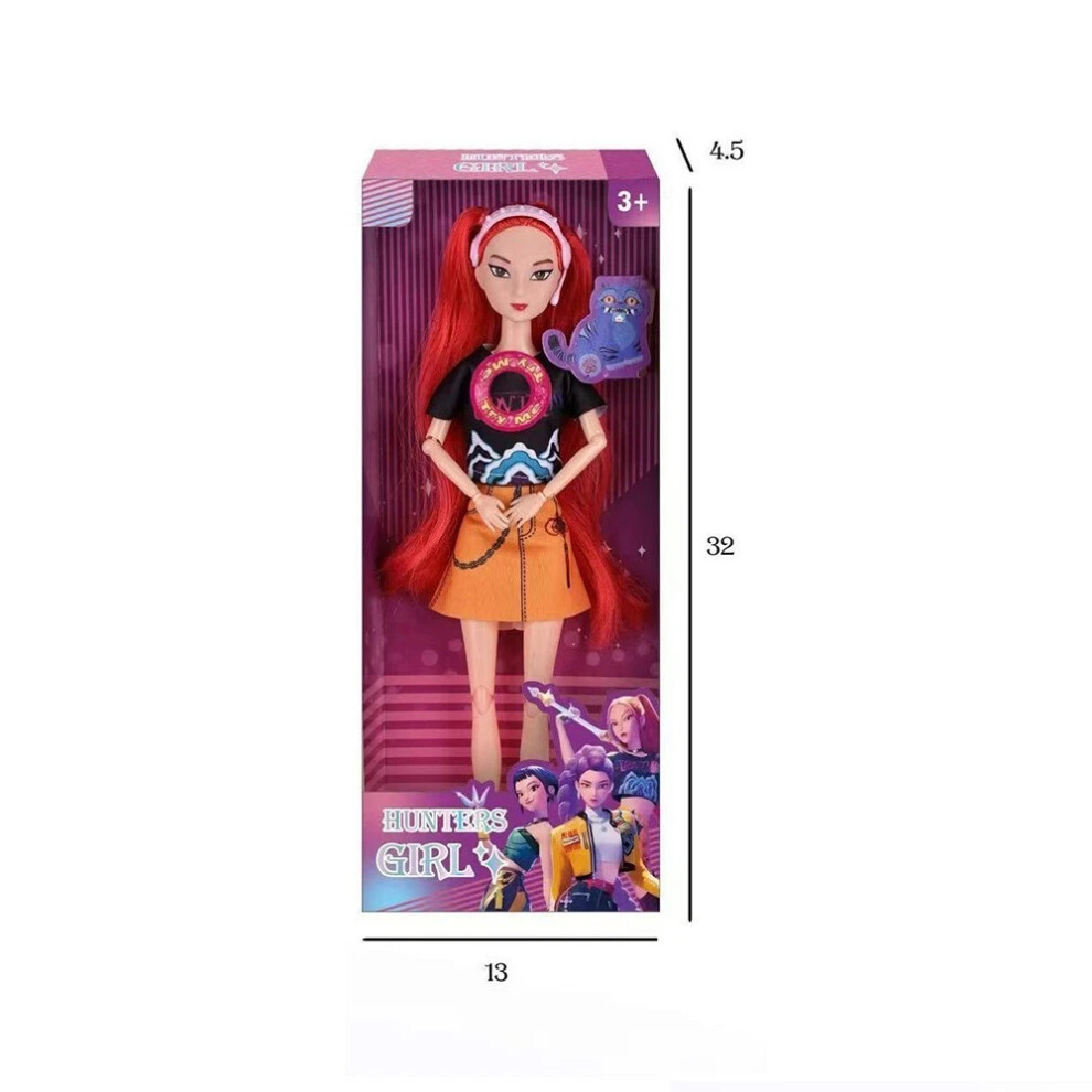 ([1PCS] Mira) 3PCS Singing Collectible Cosplay Kpop Demon Hunters Dolls Moveable Joint Figure