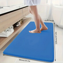(Royal blue color, 50cm*120cm (19.68in*47.24in)) Non-Slip Bath Rug Suitable for Shower, Bathtub, Bedroom & Living Room - Thick Soft Machine