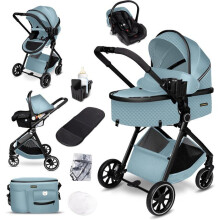 GaGaDumi SoHo 3-in-1 i-Size Kombikinderwagen, Wanne &amp; Autositz, ultraleicht 7 kg, TÜV-zertifiziert, mit Zubehör Blau