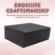 1800+ Card Deck Case for Trading Cards, Magnetic Card Storage Box Top Side-Loading Deck Case Game Cards Box Black+Red