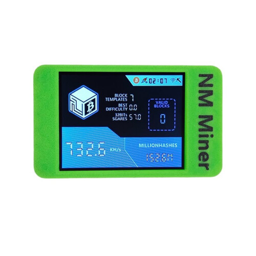 Minerador BTC NMMiner NerdMiner+ com Taxa de Atualização de 735 KH/S, Tela Inteligente de 2,8 Polegadas e Processador Solo de Criptomoedas A