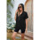 Felpe con Cappuccio Oversize da Donna con Mezza Zip, Maniche Corte, Casual, Pullover con Tasche Nero M 2