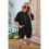 Felpe con Cappuccio Oversize da Donna con Mezza Zip, Maniche Corte, Casual, Pullover con Tasche Nero M 3