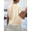 Damen Rippenpullover Rundhalsausschnitt Kurzarm Lockere Passform Blumenmuster Strickpullover Tops Aprikose L 2