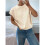 Damen Rippenpullover Rundhalsausschnitt Kurzarm Lockere Passform Blumenmuster Strickpullover Tops Aprikose L 5