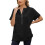 Felpe con Cappuccio Oversize da Donna con Mezza Zip, Maniche Corte, Casual, Pullover con Tasche Nero M 1