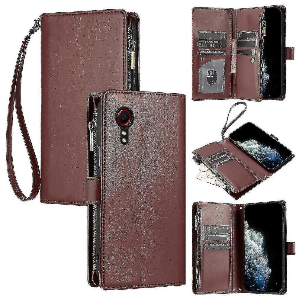 Galaxy Xcover 5 Case, Pu Leather Flip Cover With Zipper Wallet & Card Slots, Magnetic Closure 9319739682564