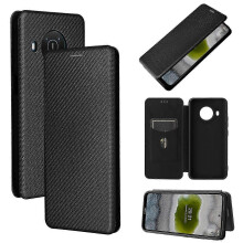 Nokia X10 Carbon Fiber Flip Case with Card Slot, TPU PC PU Leather Protective Cover