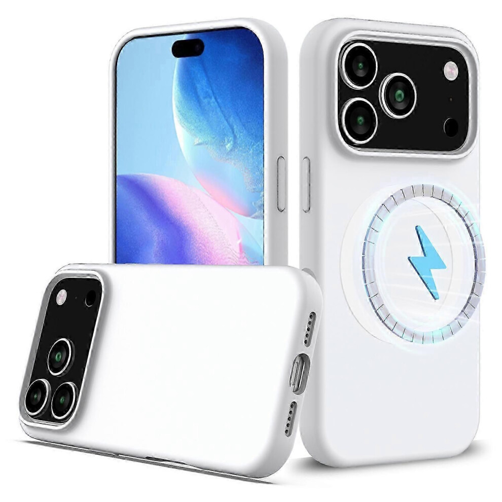 Magsafe Compatible 17 Pro Case Anti-Drop Liquid Silicone Phone Cover White 9319739681260