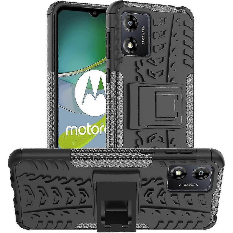 Motorola Moto E13 Case, Heavy Duty Dual Layer Hybrid Kickstand Shockproof Cover For Motorola E13 Phone (Lime) 9319739682557