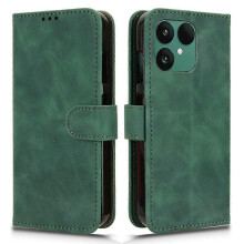 Fairphone 6 Leather Case - Slim Anti-Drop Wallet Flip Cover with Skin Feel (Green)