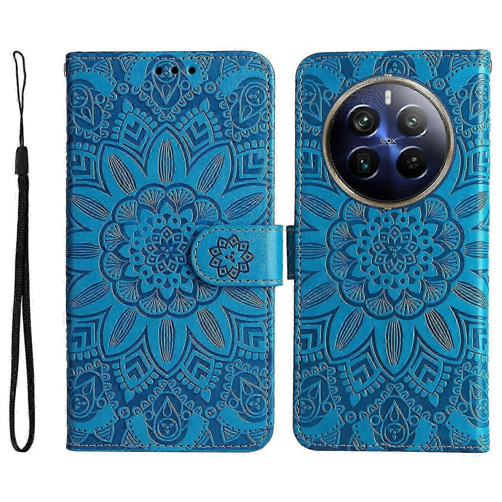 Realme 12 Pro 5G/12 Pro+ 5G Leather Sunflower Flip Folio Wallet Case With Card Slots & Stand Function 9319739680775