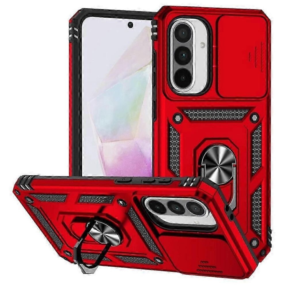 Skalo Samsung A56 5G Armor Metallring Kameraslider Skal - Rã¶D 9319739684247