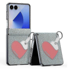 Galaxy Z Flip7 5G Case PU Leather + PC Protective Cover with Ring Holder Strap
