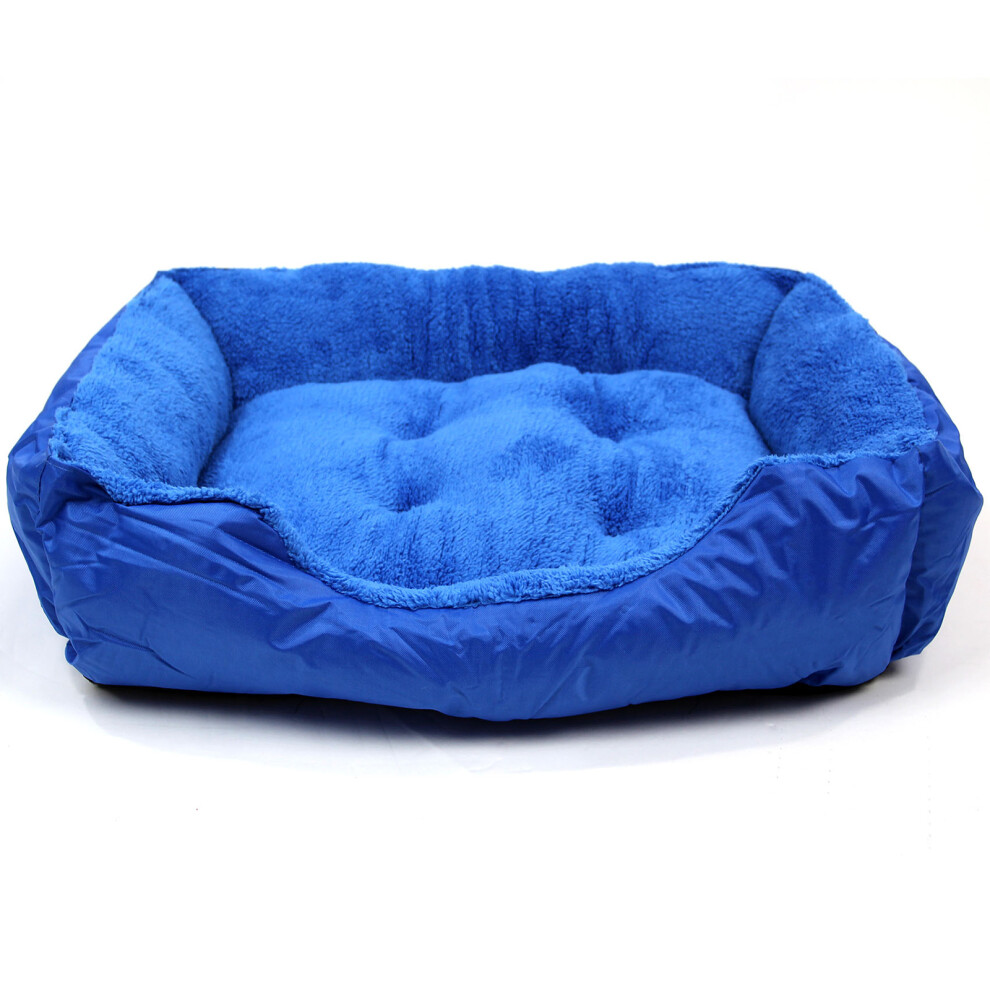 Actiaspet Medium Faux Fur Washable Deluxe Cushion Dog Bed Blue