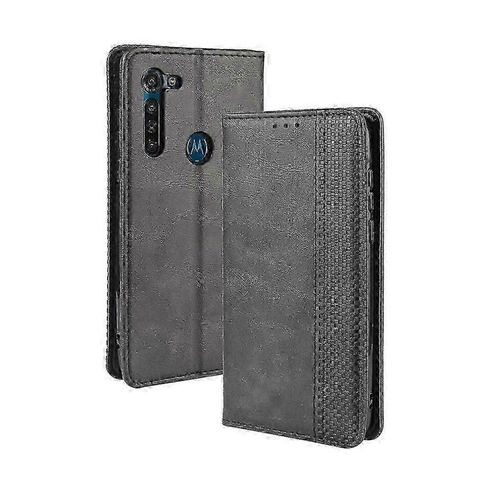Motorola Moto G8 Power Case, Magnetic Flip Leather Cover With Card Holder & Photo Frame - Retro Crazy Horse Texture 9319739684063