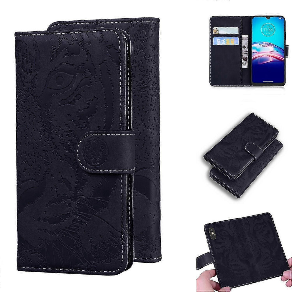 Motorola Moto E6s 2020 Tiger Emed Horizontal Flip Leather Case With Card Holder & Wallet Slots 9319739683110