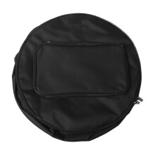 Custodia compatta per rullante, zaino con tracolla e tasche esterne, accessorio per strumenti musicali.