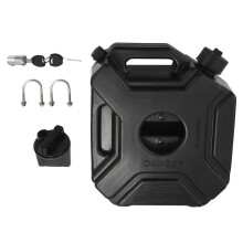 5L Liters Black Fuel Tank Can Car Motorcycle Spare Petrol Oil Tank Backup Jerrycan Fuel- Canister wi