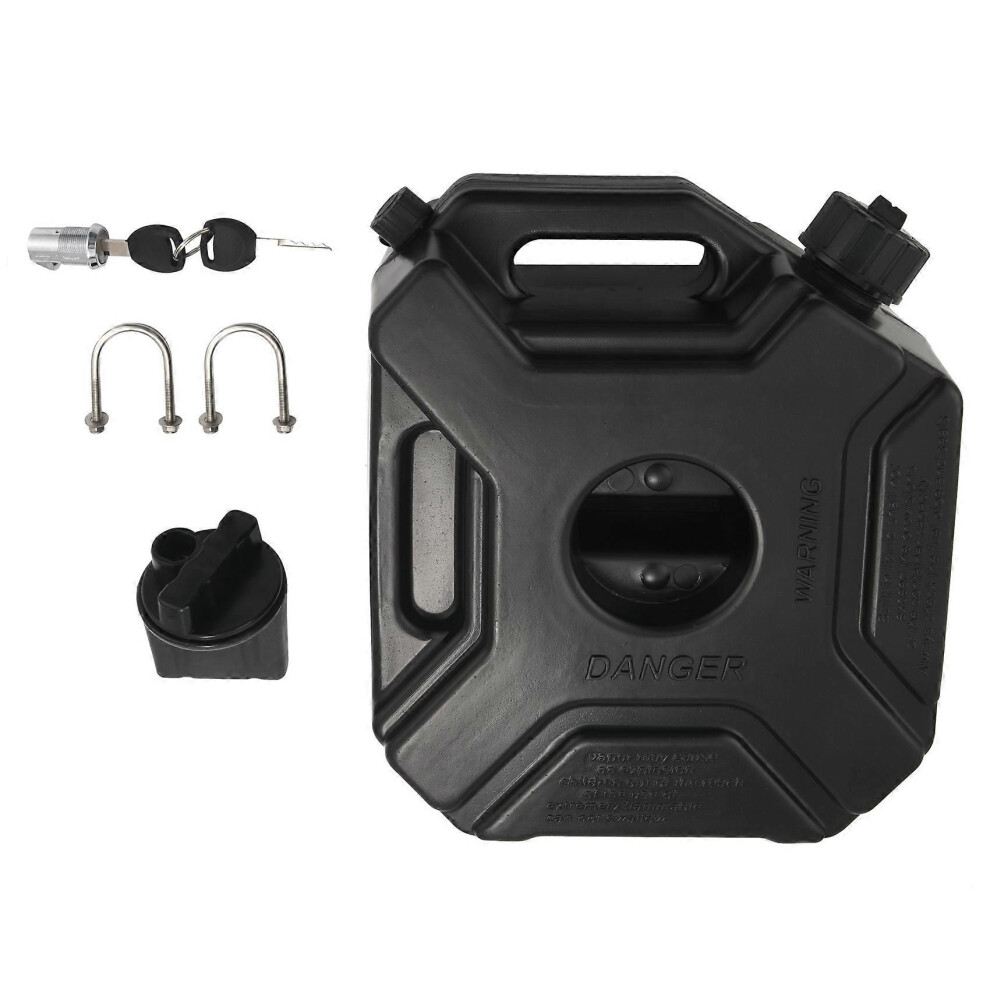 5L Liters Fuel Tank Can Car Motorcycle Spare Petrol Oil Tank Backup Jerrycan Fuel- Canister Wi Black 9319739679373