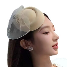 Tulle Flower Fascinator with Hair Clip Hair Styling Clip-White