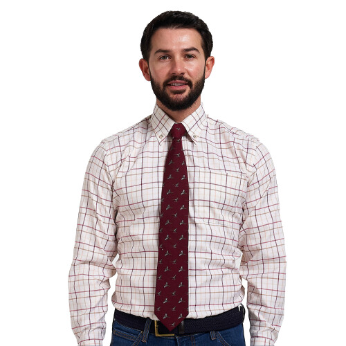 JACK PYKE JACK PYKE Pheasant Silk Tie Burgundy 2