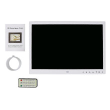 15" 1280 * 800 HD Screen Digital Photo Frame Alarm Clock Movie Player (White)