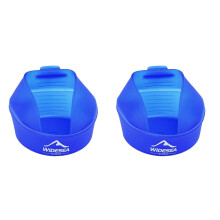 2X Camping 250Ml TPE Hopfällbar Mugg Utomhus Pocket Skål Bordsartiklar Köksredskap Bärbar Handtag Turismugg