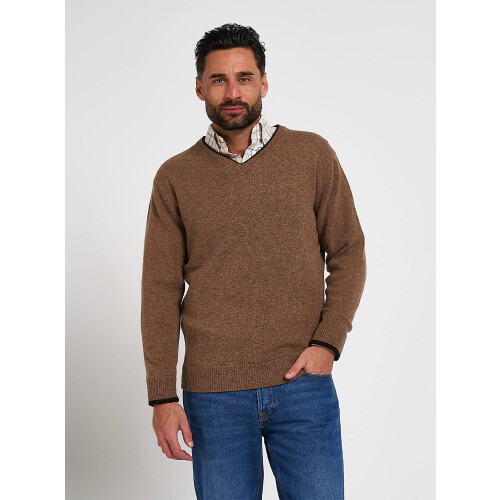 JACK PYKE JACK PYKE Ashcombe 100% Lambswool V-Neck Jumper Pullover Barley 3X-Large 1