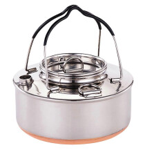 Stainless Steel Camping Kettle Portable Outdoor Camping Kettle 0.9L
