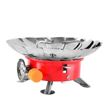 Windproof Camping Gas Stove with Piezo Ignition and Adjustable Valve, Portable Camping Gas Stove