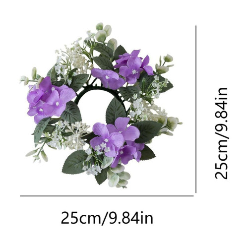 Artificial Rose Candle Ring Wreath 25 cm 2