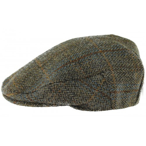 (Checked 3 - Beige, S) Boardmans Harris Tweed Flat Cap 1