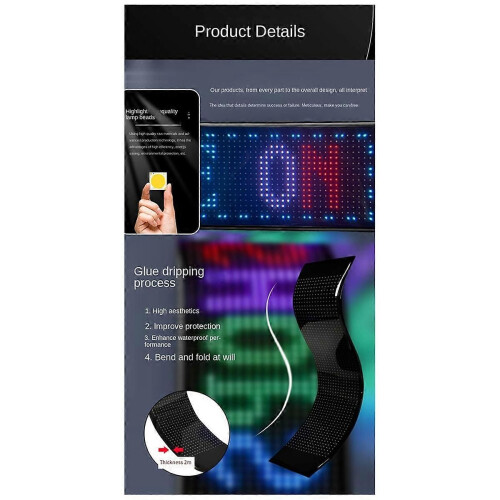 LED Matrix Panel Programmable Flexible Screen IP65 Display Animation Message Scrolling Sign APP Cont 1
