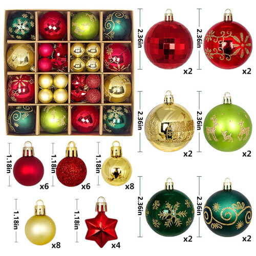 Boules de Noël à suspendre colorées (44 pièces) 2