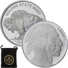 1/10 oz Buffalo Nickel .999 Fine Silver Round Collectible Bullion with Protective Coin Pouch