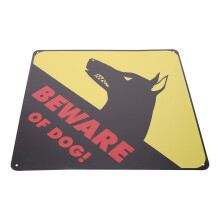 Vintage Iron Beware of Dog Sign 30x20cm