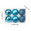 Blue Plastic Christmas Ball Ornaments Set 6 pcs 2