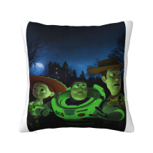 Housse de coussin Toy Story avec fermeture éclair carrée duveteuse