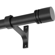 Matt svart justerbar gardinstang 68–300 cm, 2,5 cm diameter