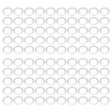 100 stk. sølvfarvede gardinringe 43 mm indvendig diameter