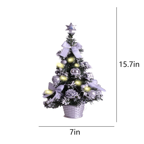 Cailmei artificial mini Christmas tree silver 12 inches 2