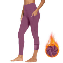 Women Sports Yoga Leggings Plush High Waist Stretch-peach M