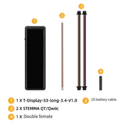 T-Display-S3-Long Shell ESP32-S3 3.4-Inch TFT LCD Touch Display WiFi Bluetooth Wireless Module for 1