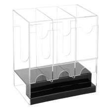 Card Storage Organizer with 3Slot Black Acrylic Trading Card Display Stand for Booster Packs