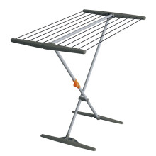 JUWEL Superdry Basic Wäscheständer (mit Wäscheleinen, Trockenlänge 11 m, Farbe grau, Aluminium, für Bad + Balkon) 40805